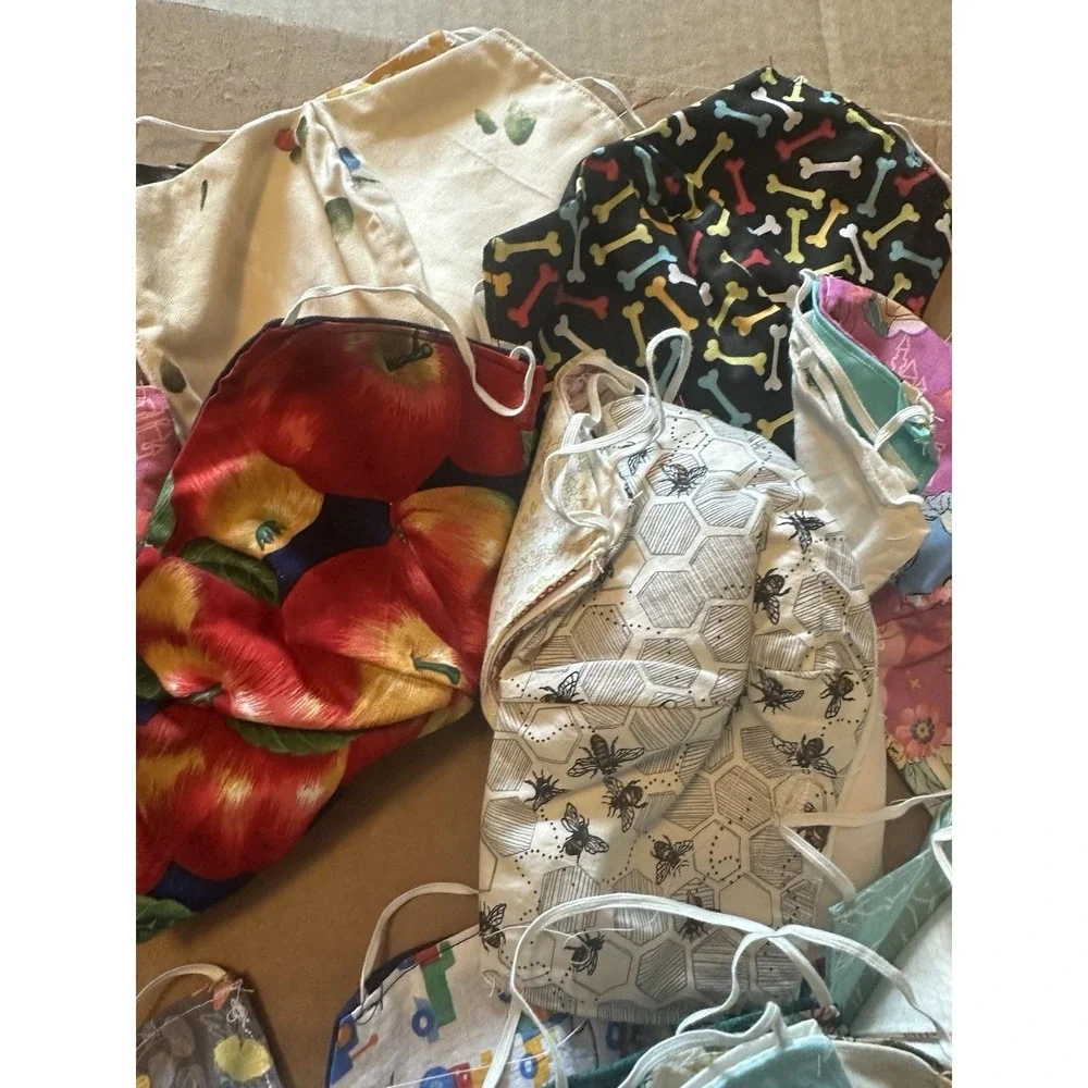 Lot Of 35 Adult Handmade face mask washable and reusable Some With Wire Nose.